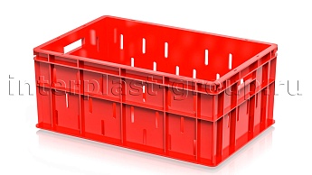 Ящик для молока, мяса, овощей и фруктов малая перфорация дно сплошное красный в Майкопе