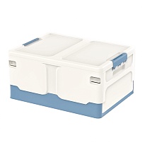 Ящик пластиковый складной белый, дно синее, 480х360х240 мм в Майкопе