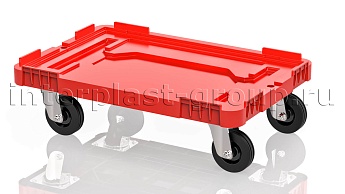 Тележка пластиковая сплошная без тормозов красная в Майкопе