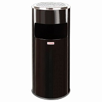 Урна с пепельницей 27 л, нержавеющая сталь, черная, LAIMA PROFESSIONAL в Майкопе