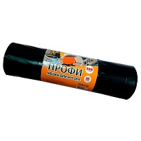 Мешки для мусора 360 л, черные, в рулоне 10 шт., ПВД 65 мкм, 1400х1100 мм, Концепция Быта Профи, 603736 в Майкопе