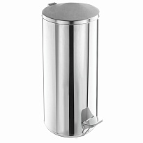 Урна для мусора с педалью, усиленное, Титан, 50 л, кольцо под мешок, нержавеющая сталь, хром в Майкопе