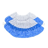 Бахилы бело-синие 1000 шт (500 пар), 48 мкм, двойная подошва, с одной резинкой, Эконом+ в Майкопе