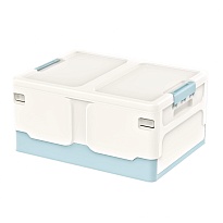 Ящик пластиковый складной белый, дно голубое, 480х360х240 мм в Майкопе