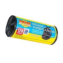 Мешки для мусора 120 л, черные, в рулоне 20 шт., ПНД, 15 мкм, 1100х700 мм, Крепак, 4607075710207 в Майкопе Мешки для мусора 120 л, черные, в рулоне 20 шт., ПНД, 15 мкм, 1100х700 мм, Крепак, 4607075710207 в Майкопе