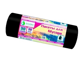 Мешки для мусора 30 л, черные, в рулоне 20 шт., ПНД, 7 мкм, 600х500 мм, MIRPACK Classik, 302040 в Майкопе Мешки для мусора 30 л, черные, в рулоне 20 шт., ПНД, 7 мкм, 600х500 мм, MIRPACK Classik, 302040 в Майкопе