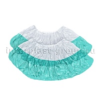 Бахилы бело-бирюзовые 1000 шт (500 пар), 48 мкм, двойная подошва, с одной резинкой, Эконом+ в Майкопе Бахилы бело-бирюзовые 1000 шт (500 пар), 48 мкм, двойная подошва, с одной резинкой, Эконом+ в Майкопе