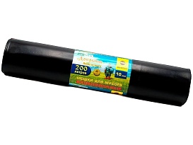 Мешки для мусора 200 л, ароматизированные, черные, в рулоне 10 шт., ПВД, 100 мкм, 1200х800 мм, Добрыня, Dob20010black в Майкопе