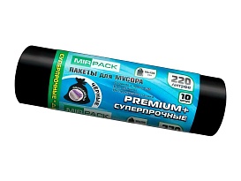 Мешки для мусора 220 л, черные, в рулоне 10 шт., ПВД, 45 мкм, 1250х930 мм, PREMIUM+, 2201068 в Майкопе Мешки для мусора 220 л, черные, в рулоне 10 шт., ПВД, 45 мкм, 1250х930 мм, PREMIUM+, 2201068 в Майкопе