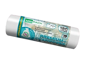 Мешки для мусора 180 л, ароматизированные, белые, в рулоне 10 шт., ПВД, 35 мкм, 1100х930 мм, PREMIUM+, 180105302 в Майкопе Мешки для мусора 180 л, ароматизированные, белые, в рулоне 10 шт., ПВД, 35 мкм, 1100х930 мм, PREMIUM+, 180105302 в Майкопе