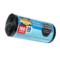 Мешки для мусора 180 л, с ушками, черные, в рулоне 30 шт., ПНД, 20 мкм, 1150х800 мм, Крепак, 4607075710399 в Майкопе Мешки для мусора 180 л, с ушками, черные, в рулоне 30 шт., ПНД, 20 мкм, 1150х800 мм, Крепак, 4607075710399 в Майкопе