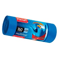 Мешки для мусора 160 л, с ушками, синие, в рулоне 10 шт., ПВД, 30 мкм, 1250х900 мм, PACLAN Multitop, 604064 в Майкопе