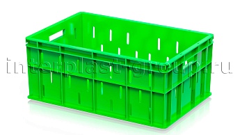 Ящик для молока, мяса, овощей и фруктов малая перфорация дно сплошное светло-зеленый в Майкопе Ящик для молока, мяса, овощей и фруктов малая перфорация дно сплошное светло-зеленый в Майкопе