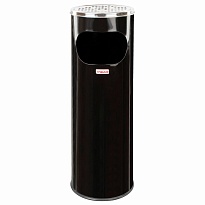 Урна с пепельницей 18 литров, нержавеющая сталь, черная, LAIMA PROFESSIONAL в Майкопе