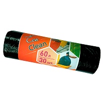 Мешки для мусора 60 л, черные, в рулоне 30 шт., ПНД, 6 мкм, 640х580 мм, Концепция Быта EcoClean, 603890 в Майкопе Мешки для мусора 60 л, черные, в рулоне 30 шт., ПНД, 6 мкм, 640х580 мм, Концепция Быта EcoClean, 603890 в Майкопе