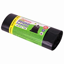 ММешки для мусора 60 л, черные, в рулоне 20 шт., ПНД, 8 мкм, 650х580 мм, Любаша, 608092 в Майкопе