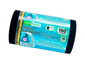 Мешки для мусора 100 л, черные, в рулоне 10 шт., ПВД, 70 мкм, 1000х600 мм, PREMIUM+, 1001076 в Майкопе
