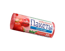 Мешки для мусора 30 л, ароматизированные, Клубника, красные, в рулоне 20 шт., ПНД, 9 мкм, 560х530 мм, GRIFON Aroma, 101-020 K в Майкопе