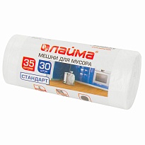 Мешки для мусора 35 л, белые, в рулоне 30 шт., ПНД, 6 мкм, 550х480 мм, LAIMA, 605538 в Майкопе Мешки для мусора 35 л, белые, в рулоне 30 шт., ПНД, 6 мкм, 550х480 мм, LAIMA, 605538 в Майкопе